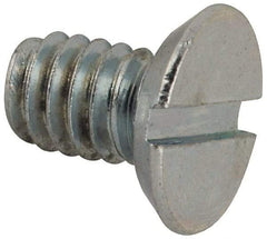 Value Collection - #12-24 UNC, 3/8" OAL Slotted Drive Machine Screw - Flat Head, Grade J82 Steel, Zinc-Plated Finish, Without Washer - Exact Industrial Supply