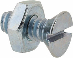 Value Collection - #10-24 UNC, 1/2" OAL Slotted Drive Machine Screw - Flat Head, Grade 2 Steel, Zinc-Plated Finish, Without Washer - Exact Industrial Supply