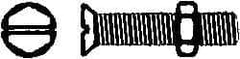Value Collection - #10-24 UNC, 2" OAL Slotted Drive Machine Screw - Flat Head, Grade 2 Steel, Zinc-Plated Finish, Without Washer - Exact Industrial Supply