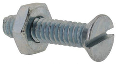 Value Collection - #10-24 UNC, 7/8" OAL Slotted Drive Machine Screw - Flat Head, Grade 2 Steel, Zinc-Plated Finish, Without Washer - Exact Industrial Supply