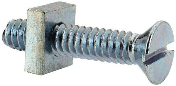 Value Collection - #10-24 UNC, 1" OAL Slotted Drive Machine Screw - Flat Head, Grade 2 Steel, Zinc-Plated Finish, Without Washer - Exact Industrial Supply