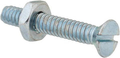 Value Collection - #10-24 UNC, 1-1/4" OAL Slotted Drive Machine Screw - Flat Head, Grade 2 Steel, Zinc-Plated Finish, Without Washer - Exact Industrial Supply