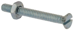 Value Collection - #10-24 UNC, 1-3/4" OAL Slotted Drive Machine Screw - Flat Head, Grade 2 Steel, Zinc-Plated Finish, Without Washer - Exact Industrial Supply