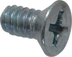 Value Collection - #10-24 UNC, 3/8" OAL Phillips Drive Machine Screw - Flat Head, Grade J82 Steel, Zinc-Plated Finish, Without Washer - Exact Industrial Supply