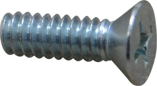 Value Collection - #10-24 UNC, 5/8" OAL Phillips Drive Machine Screw - Flat Head, Grade 2 Steel, Zinc-Plated Finish, Without Washer - Exact Industrial Supply