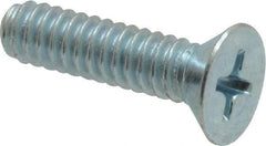 Value Collection - #10-24 UNC, 3/4" OAL Phillips Drive Machine Screw - Flat Head, Grade 2 Steel, Zinc-Plated Finish, Without Washer - Exact Industrial Supply