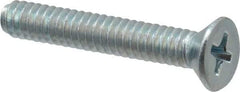 Value Collection - #10-24 UNC, 1-1/4" OAL Phillips Drive Machine Screw - Flat Head, Grade 2 Steel, Zinc-Plated Finish, Without Washer - Exact Industrial Supply