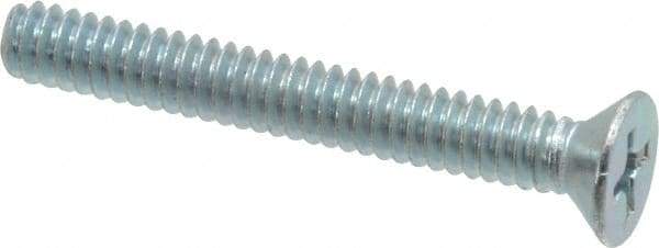 Value Collection - #10-24 UNC, 1-1/2" OAL Phillips Drive Machine Screw - Flat Head, Grade 2 Steel, Zinc-Plated Finish, Without Washer - Exact Industrial Supply
