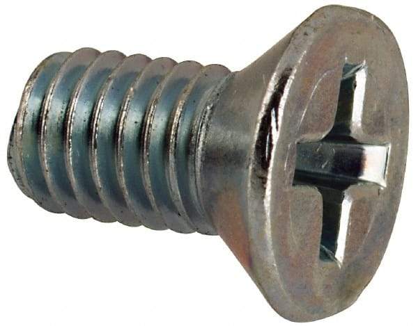 Value Collection - #10-32 UNF, 3/8" OAL Phillips Drive Machine Screw - Flat Head, Grade 2 Steel, Zinc-Plated Finish, Without Washer - Exact Industrial Supply