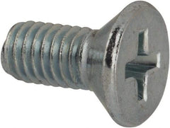 Value Collection - #10-32 UNF, 7/16" OAL Phillips Drive Machine Screw - Flat Head, Grade J82 Steel, Zinc-Plated Finish, Without Washer - Exact Industrial Supply