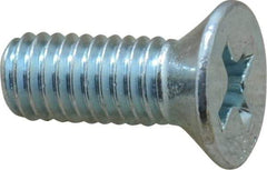Value Collection - #10-32 UNF, 1/2" OAL Phillips Drive Machine Screw - Flat Head, Grade 2 Steel, Zinc-Plated Finish, Without Washer - Exact Industrial Supply