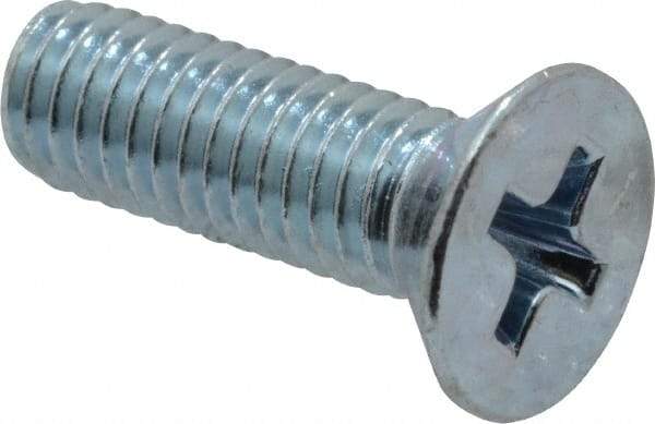 Value Collection - #10-32 UNF, 5/8" OAL Phillips Drive Machine Screw - Flat Head, Grade 2 Steel, Zinc-Plated Finish, Without Washer - Exact Industrial Supply