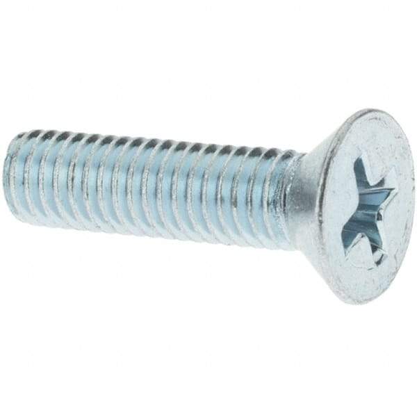 Value Collection - #10-32 UNF, 3/4" OAL Phillips Drive Machine Screw - Flat Head, Grade 2 Steel, Zinc-Plated Finish, Without Washer - Exact Industrial Supply