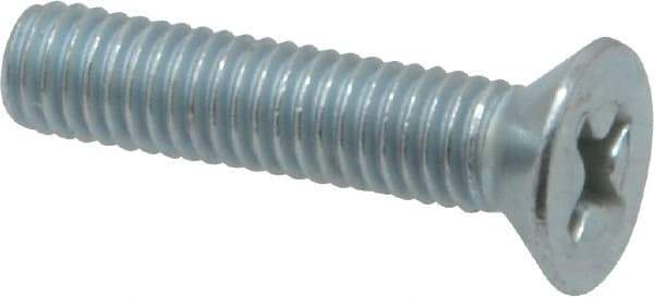 Value Collection - #10-32 UNF, 7/8" OAL Phillips Drive Machine Screw - Flat Head, Grade 2 Steel, Zinc-Plated Finish, Without Washer - Exact Industrial Supply