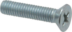Value Collection - #10-32 UNF, 7/8" OAL Phillips Drive Machine Screw - Flat Head, Grade 2 Steel, Zinc-Plated Finish, Without Washer - Exact Industrial Supply