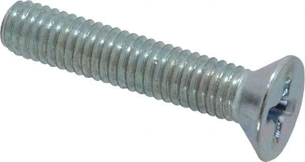 Value Collection - #10-32 UNF, 1" OAL Phillips Drive Machine Screw - Flat Head, Grade 2 Steel, Zinc-Plated Finish, Without Washer - Exact Industrial Supply