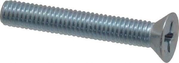 Value Collection - #10-32 UNF, 1-1/4" OAL Phillips Drive Machine Screw - Flat Head, Grade 2 Steel, Zinc-Plated Finish, Without Washer - Exact Industrial Supply