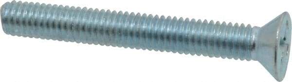 Value Collection - #10-32 UNF, 1-1/2" OAL Phillips Drive Machine Screw - Flat Head, Grade 2 Steel, Zinc-Plated Finish, Without Washer - Exact Industrial Supply