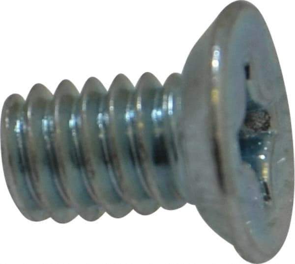 Value Collection - #12-24 UNC, 3/8" OAL Phillips Drive Machine Screw - Flat Head, Grade 2 Steel, Zinc-Plated Finish, Without Washer - Exact Industrial Supply