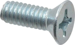 Value Collection - #12-24 UNC, 5/8" OAL Phillips Drive Machine Screw - Flat Head, Grade 2 Steel, Zinc-Plated Finish, Without Washer - Exact Industrial Supply