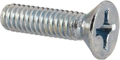 Value Collection - #12-24 UNC, 7/8" OAL Phillips Drive Machine Screw - Flat Head, Grade J82 Steel, Zinc-Plated Finish, Without Washer - Exact Industrial Supply