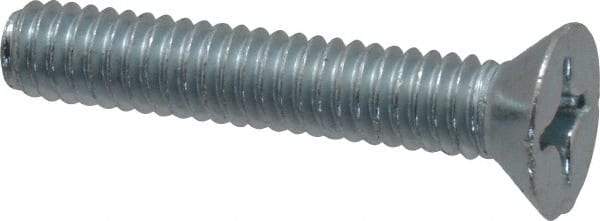 Value Collection - #12-24 UNC, 1-1/4" OAL Phillips Drive Machine Screw - Flat Head, Grade J82 Steel, Zinc-Plated Finish, Without Washer - Exact Industrial Supply
