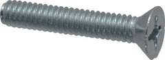 Value Collection - #12-24 UNC, 1-1/4" OAL Phillips Drive Machine Screw - Flat Head, Grade J82 Steel, Zinc-Plated Finish, Without Washer - Exact Industrial Supply