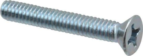 Value Collection - #12-24 UNC, 1-1/2" OAL Phillips Drive Machine Screw - Flat Head, Grade 2 Steel, Zinc-Plated Finish, Without Washer - Exact Industrial Supply
