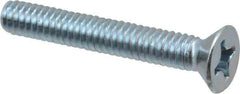 Value Collection - #12-24 UNC, 1-1/2" OAL Phillips Drive Machine Screw - Flat Head, Grade 2 Steel, Zinc-Plated Finish, Without Washer - Exact Industrial Supply