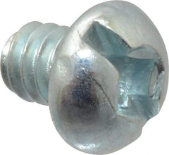 Value Collection - #10-24 UNC, 1/4" Length Under Head Slotted Drive Machine Screw - Round Head, Grade 2 Alloy Steel, Zinc-Plated Finish, Without Washer - Exact Industrial Supply