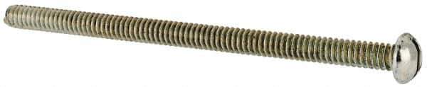 Value Collection - #10-24 UNC, 3-1/4" Length Under Head Slotted Drive Machine Screw - Round Head, Grade J82 Steel, Zinc-Plated Finish, Without Washer - Exact Industrial Supply