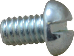 Value Collection - #12-24 UNC, 3/8" Length Under Head Slotted Drive Machine Screw - Round Head, Grade J82 Steel, Zinc-Plated Finish, Without Washer - Exact Industrial Supply