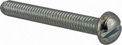 Value Collection - #12-24 UNC, 1-3/4" Length Under Head Slotted Drive Machine Screw - Round Head, Grade J82 Steel, Zinc-Plated Finish, Without Washer - Exact Industrial Supply