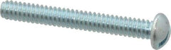 Value Collection - #10-24 UNC, 1-1/2" Length Under Head Slotted Drive Machine Screw - Round Head, Grade 2 Steel, Zinc-Plated Finish, Without Washer - Exact Industrial Supply