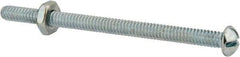 Value Collection - #10-24 UNC, 3" Length Under Head Slotted Drive Machine Screw - Round Head, Grade 2 Steel, Zinc-Plated Finish, Without Washer - Exact Industrial Supply