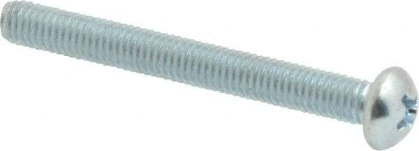 Value Collection - #10-32 UNF, 1-3/4" Length Under Head Phillips Drive Machine Screw - Round Head, Grade 2 Steel, Zinc-Plated Finish, Without Washer - Exact Industrial Supply