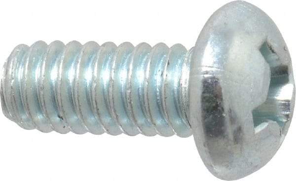 Value Collection - #12-24 UNC, 1/2" Length Under Head Phillips Drive Machine Screw - Round Head, Grade J82 Steel, Zinc-Plated Finish, Without Washer - Exact Industrial Supply