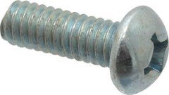 Value Collection - #12-24 UNC, 5/8" Length Under Head Phillips Drive Machine Screw - Round Head, Grade J82 Steel, Zinc-Plated Finish, Without Washer - Exact Industrial Supply