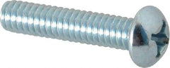 Value Collection - #12-24 UNC, 1" Length Under Head Phillips Drive Machine Screw - Round Head, Grade J82 Steel, Zinc-Plated Finish, Without Washer - Exact Industrial Supply