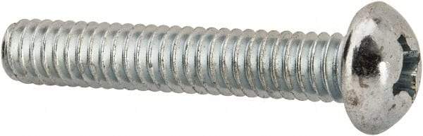 Value Collection - #12-24 UNC, 1-1/4" Length Under Head Phillips Drive Machine Screw - Round Head, Grade J82 Steel, Zinc-Plated Finish, Without Washer - Exact Industrial Supply