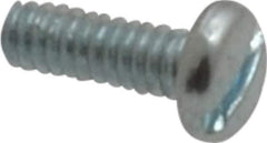 Value Collection - #2-56 UNC, 1/4" Length Under Head Slotted Drive Machine Screw - Pan Head, Grade J82 Steel, Zinc-Plated Finish, Without Washer - Exact Industrial Supply