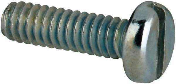 Value Collection - #2-56 UNC, 5/16" Length Under Head Slotted Drive Machine Screw - Pan Head, Grade J82 Steel, Zinc-Plated Finish, Without Washer - Exact Industrial Supply