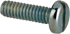 Value Collection - #2-56 UNC, 5/16" Length Under Head Slotted Drive Machine Screw - Pan Head, Grade J82 Steel, Zinc-Plated Finish, Without Washer - Exact Industrial Supply