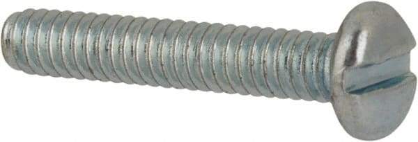 Value Collection - #2-56 UNC, 1/2" Length Under Head Slotted Drive Machine Screw - Pan Head, Grade J82 Steel, Zinc-Plated Finish, Without Washer - Exact Industrial Supply