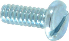 Value Collection - #10-24 UNC, 1/2" Length Under Head Slotted Drive Machine Screw - Pan Head, Grade J82 Steel, Zinc-Plated Finish, Without Washer - Exact Industrial Supply