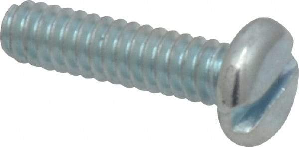 Value Collection - #10-24 UNC, 3/4" Length Under Head Slotted Drive Machine Screw - Pan Head, Grade J82 Steel, Zinc-Plated Finish, Without Washer - Exact Industrial Supply