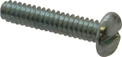 Value Collection - #10-24 UNC, 7/8" Length Under Head Slotted Drive Machine Screw - Pan Head, Grade J82 Steel, Zinc-Plated Finish, Without Washer - Exact Industrial Supply