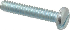 Value Collection - #10-24 UNC, 1" Length Under Head Slotted Drive Machine Screw - Pan Head, Grade J82 Steel, Zinc-Plated Finish, Without Washer - Exact Industrial Supply
