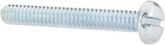 Value Collection - #10-24 UNC, 1-1/2" Length Under Head Slotted Drive Machine Screw - Pan Head, Grade J82 Steel, Zinc-Plated Finish, Without Washer - Exact Industrial Supply