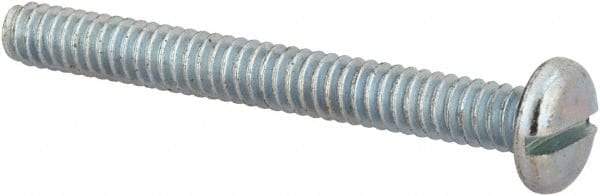 Value Collection - #10-24 UNC, 1-3/4" Length Under Head Slotted Drive Machine Screw - Pan Head, Grade J82 Steel, Zinc-Plated Finish, Without Washer - Exact Industrial Supply